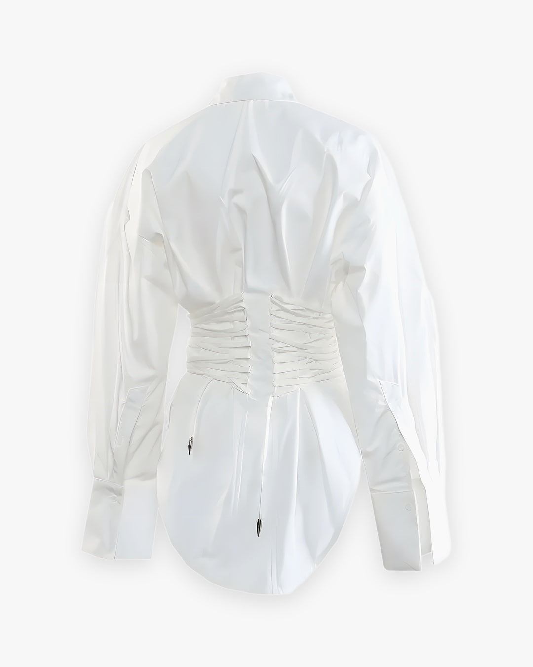 Zoom sur le détail du chemise blanche corset