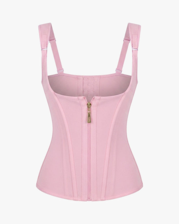 Corset latex minceur sur fond studio gris clair