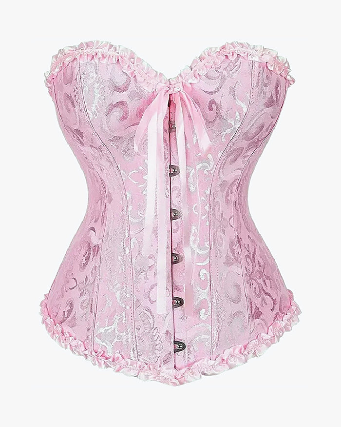 Corset victorien sur fond studio gris clair