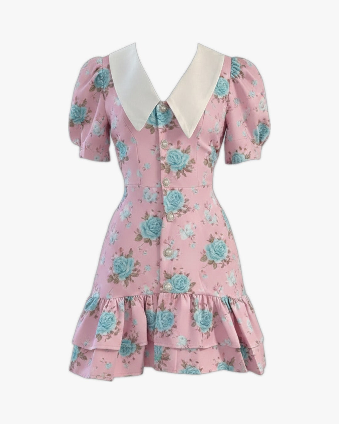 Robe chemise corset sur fond studio gris clair, vue 4