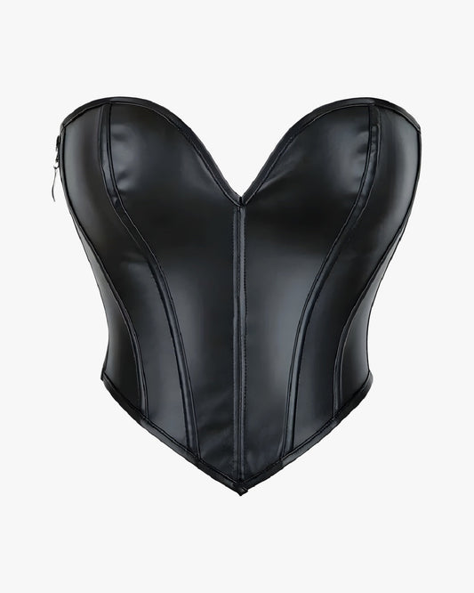 Comment choisir son corset, TOP CORSET CUIR (Noir) Château Corset