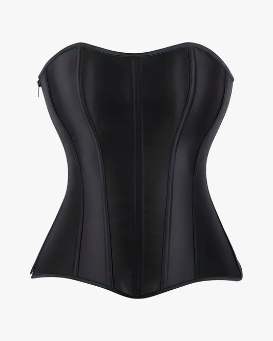 Que veut dire corset, définition et histoire, TOP CORSET SATIN noir Château Corset