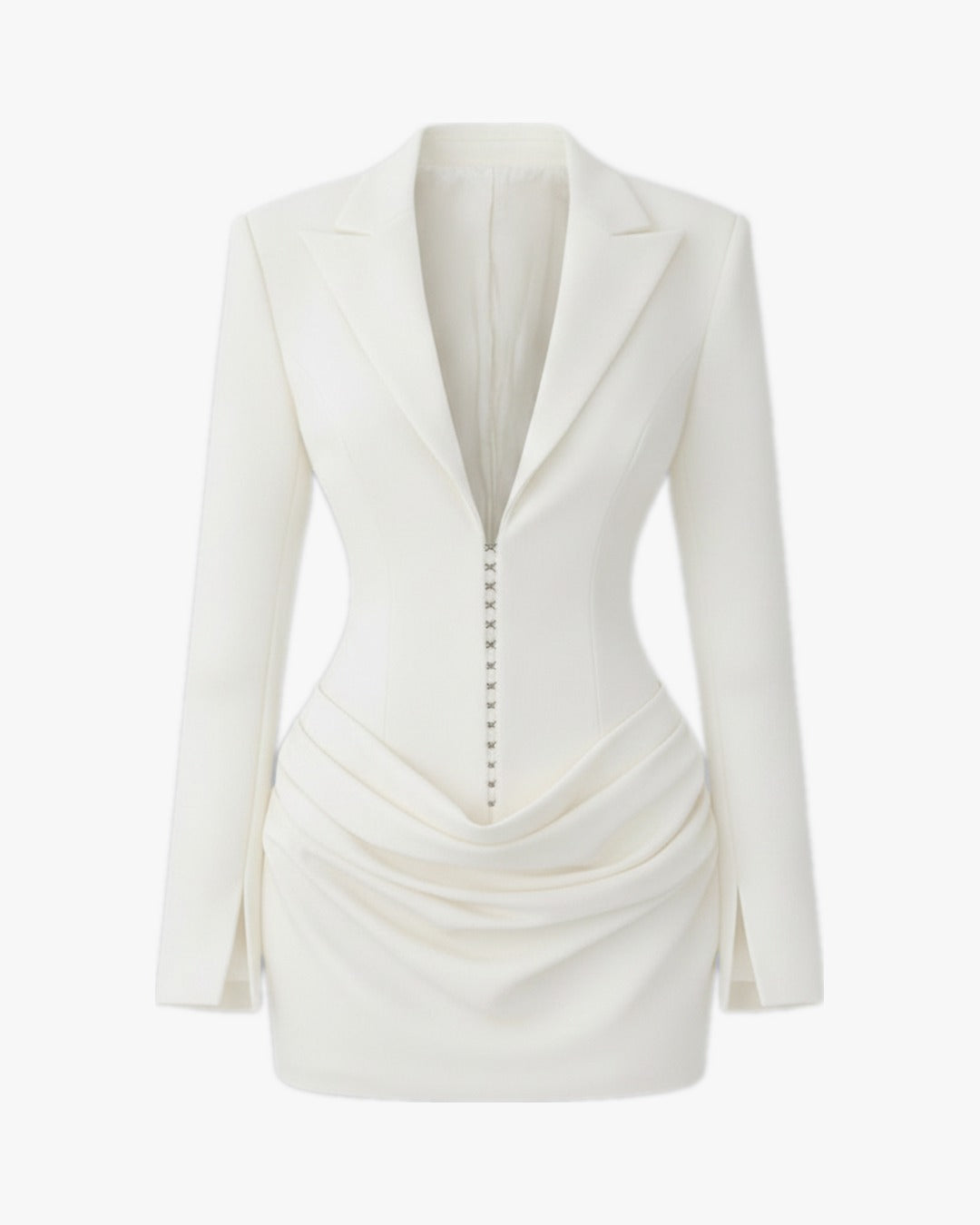 Blazer corset sur fond studio gris clair