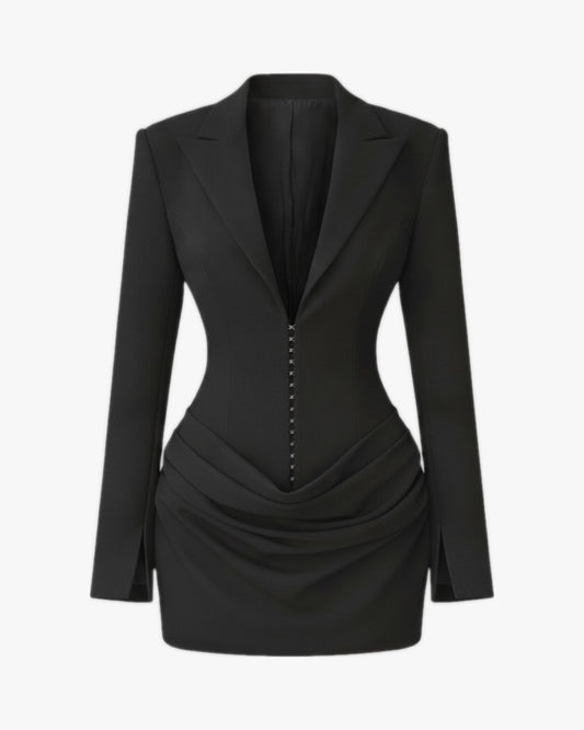Blazer corset sur fond studio gris clair, vue 4