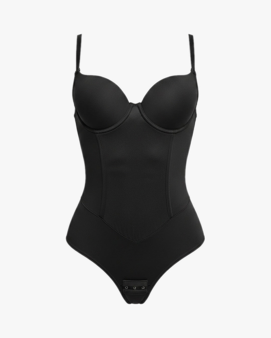 Body corset amincissant sur fond studio gris clair