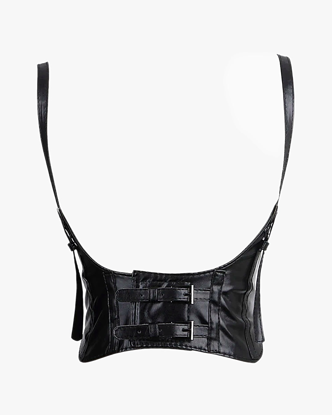 Ceinture corset bretelle sur fond studio gris clair