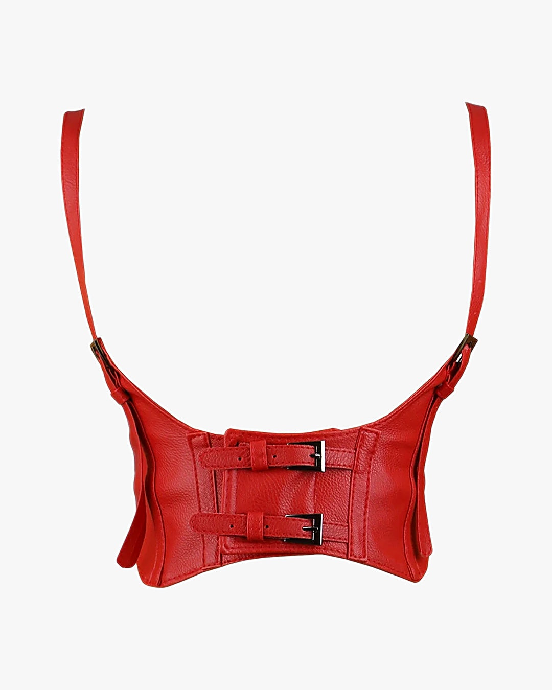 Ceinture corset bretelle sur fond studio gris clair, vue 2