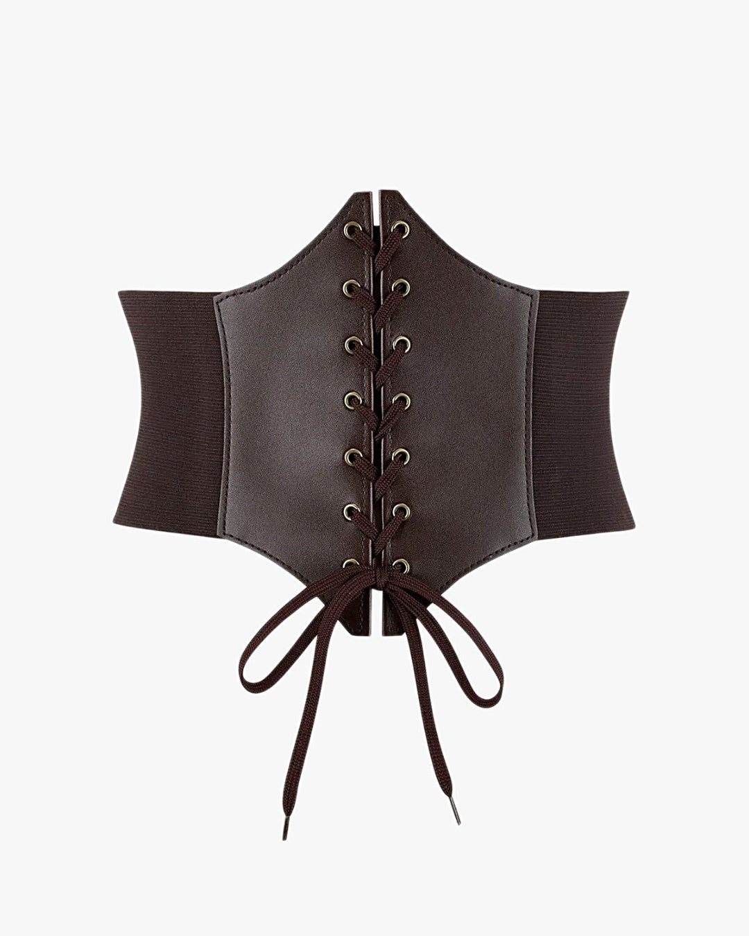 Ceinture corset grande taille sur fond studio gris clair, vue 2