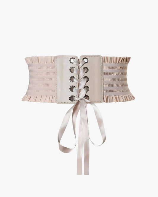 Ceinture corset pour robe sur fond studio gris clair, vue 4