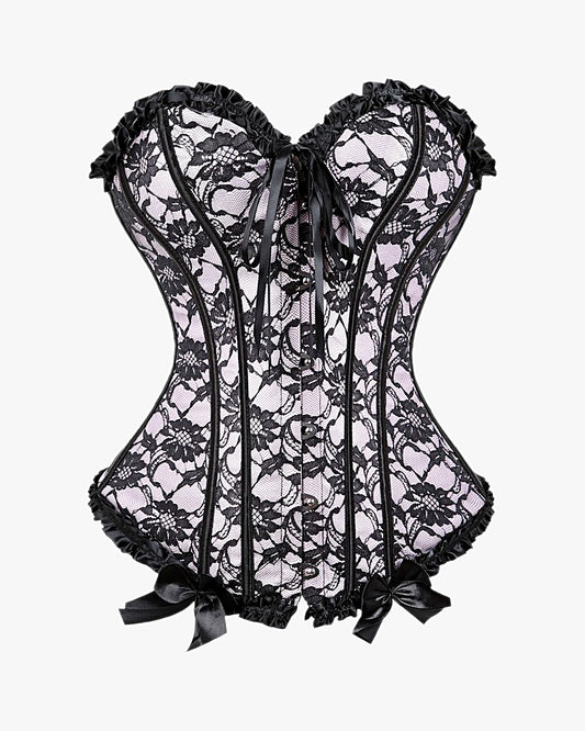 Corset à lacets dans le dos sur fond studio gris clair, vue 2