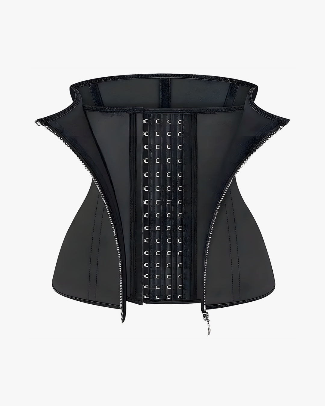 Corset amincissant latex sur fond studio gris clair