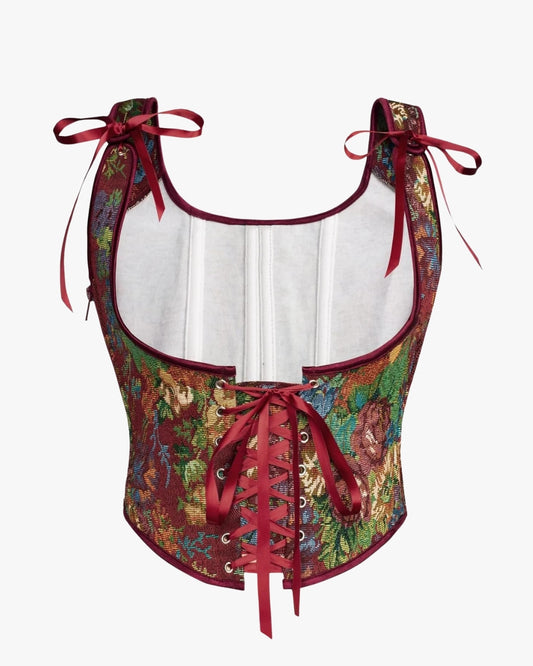 Corset ancien sur fond studio gris clair