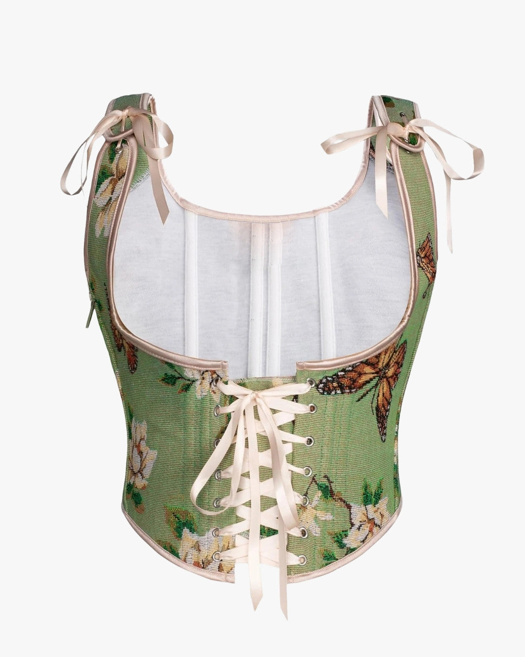 Corset ancien sur fond studio gris clair, vue 2