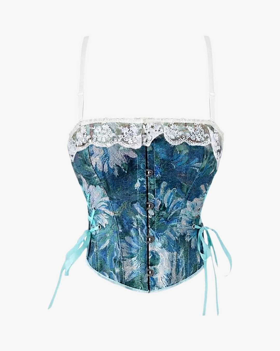 Corset bretelle sur fond studio gris clair, vue 2