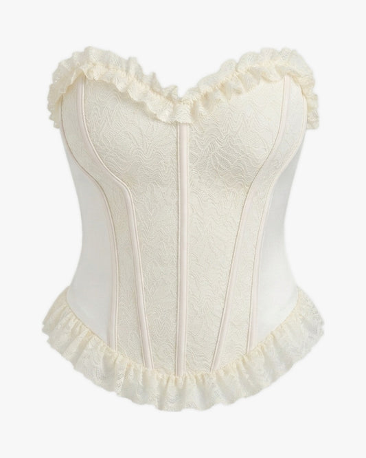 Corset bustier chic sur fond studio gris clair