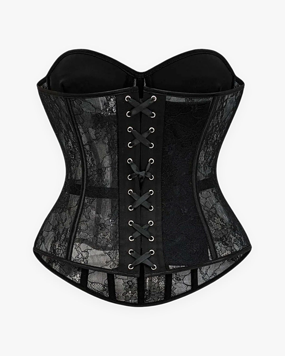 Zoom sur le détail du corset bustier dentelle, vue 2