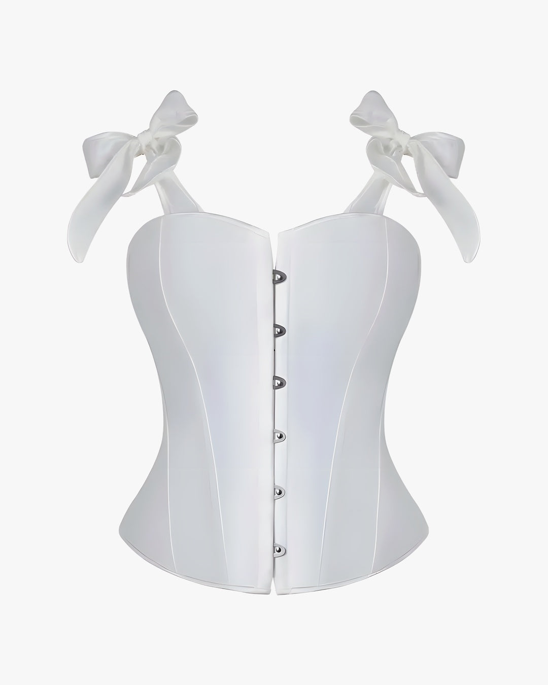 Corset bustier habillé sur fond studio gris clair, vue 3