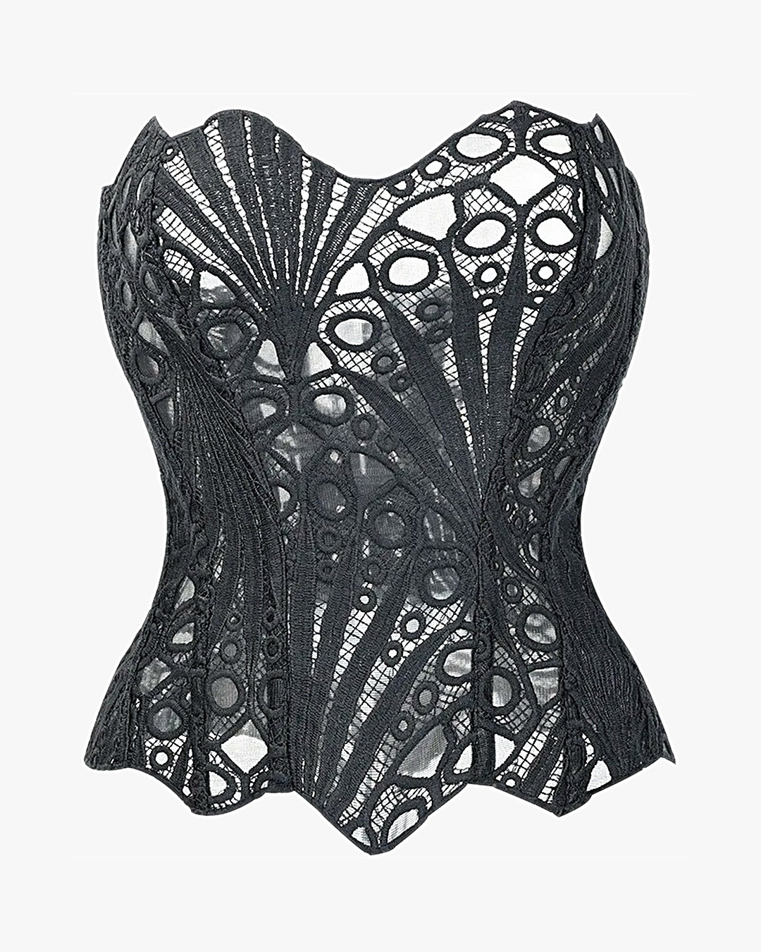 Corset bustier lingerie sur fond studio gris clair