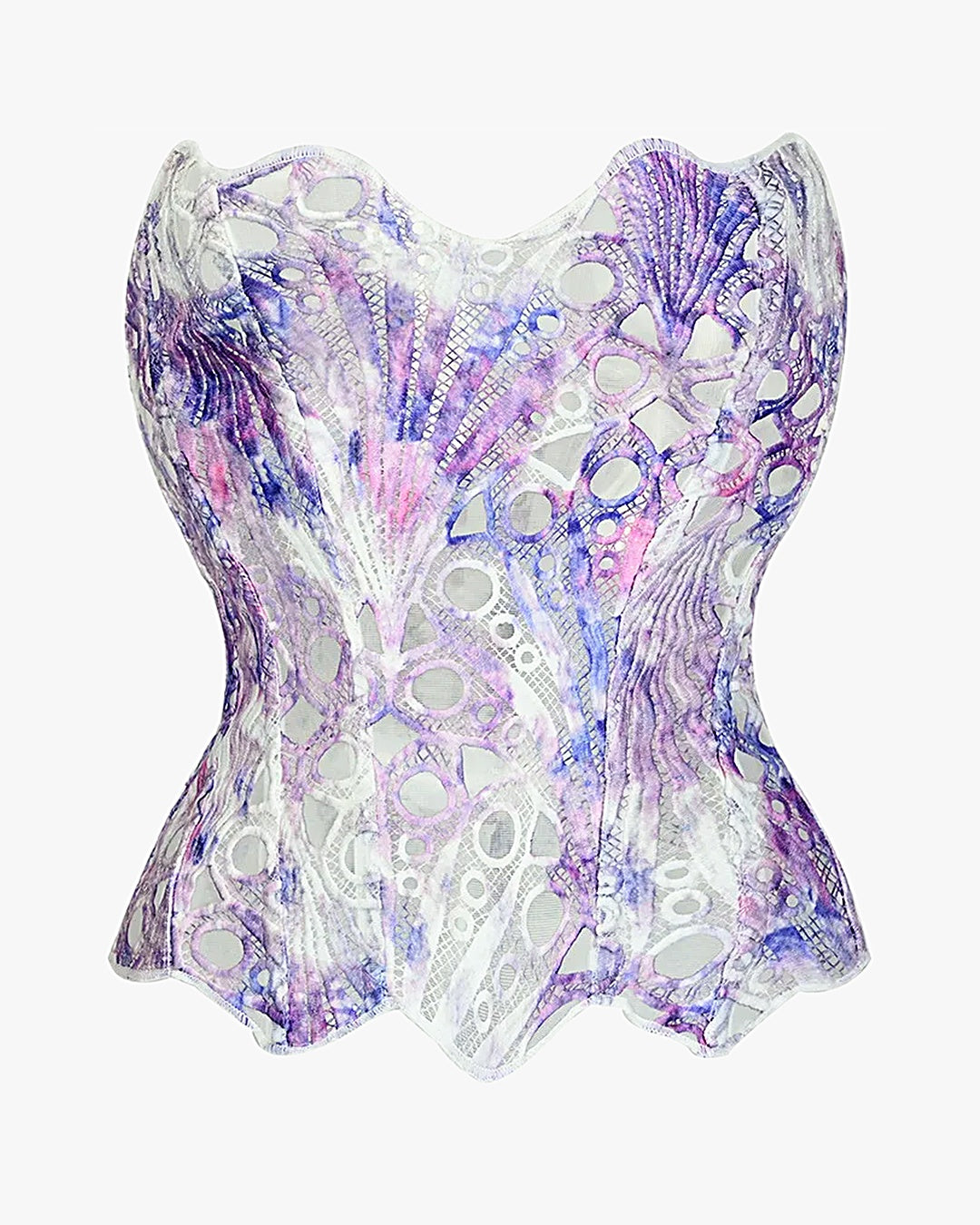 Corset bustier lingerie sur fond studio gris clair, vue 3