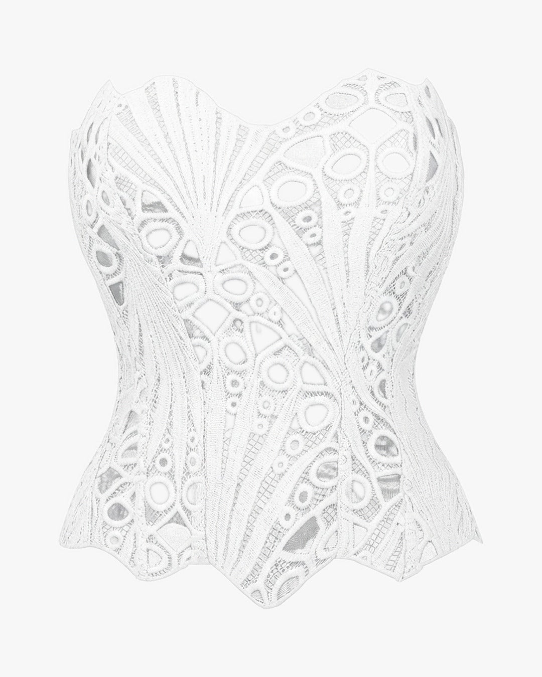 Corset bustier lingerie sur fond studio gris clair, vue 4