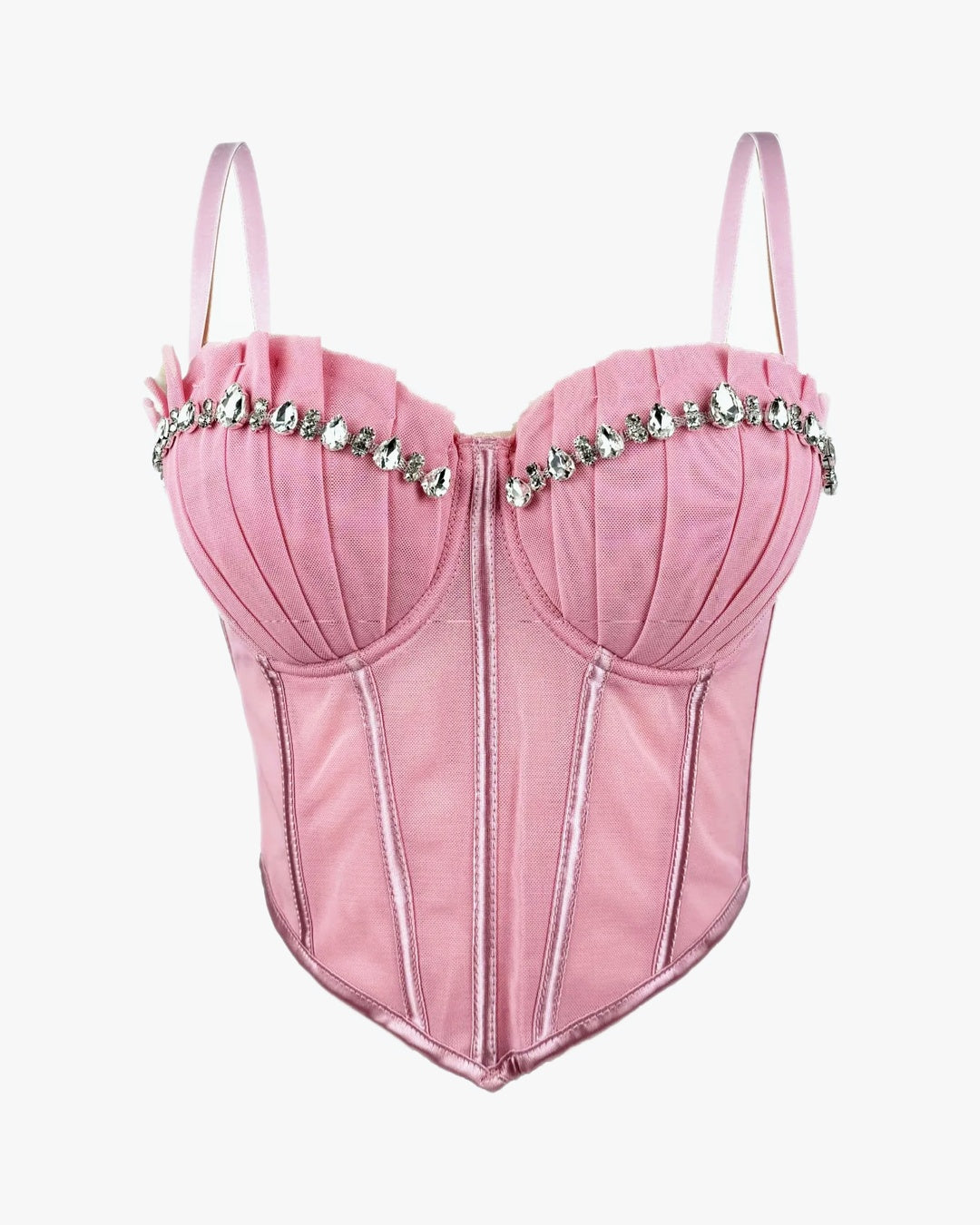 Corset bustier soirée sur fond studio gris clair, vue 2