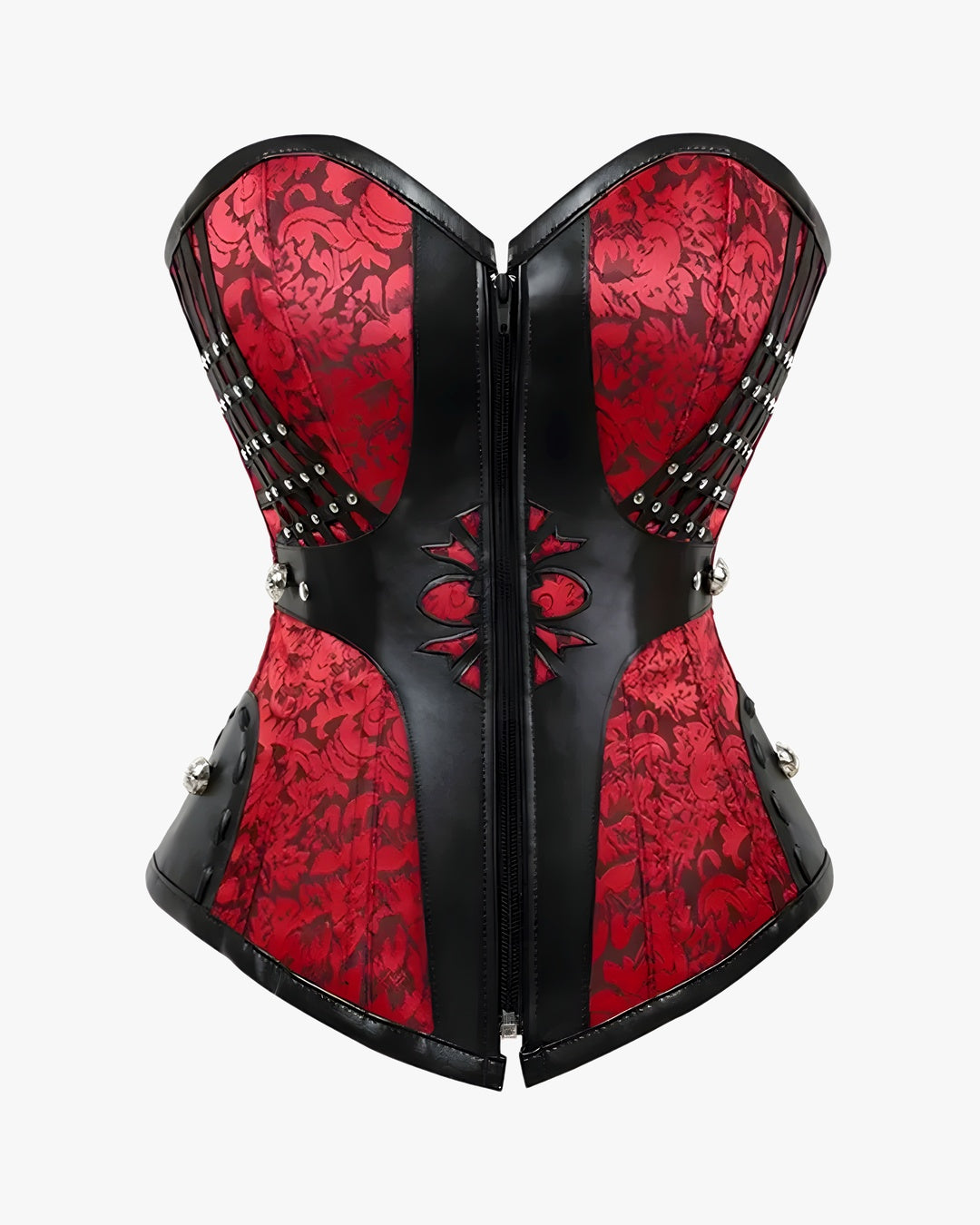 Corset bustier steampunk sur fond studio gris clair, vue 2