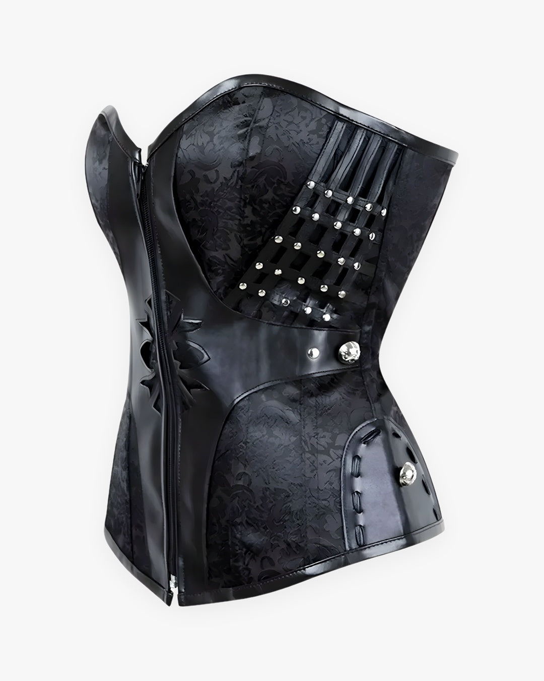 Zoom sur le détail du corset bustier steampunk