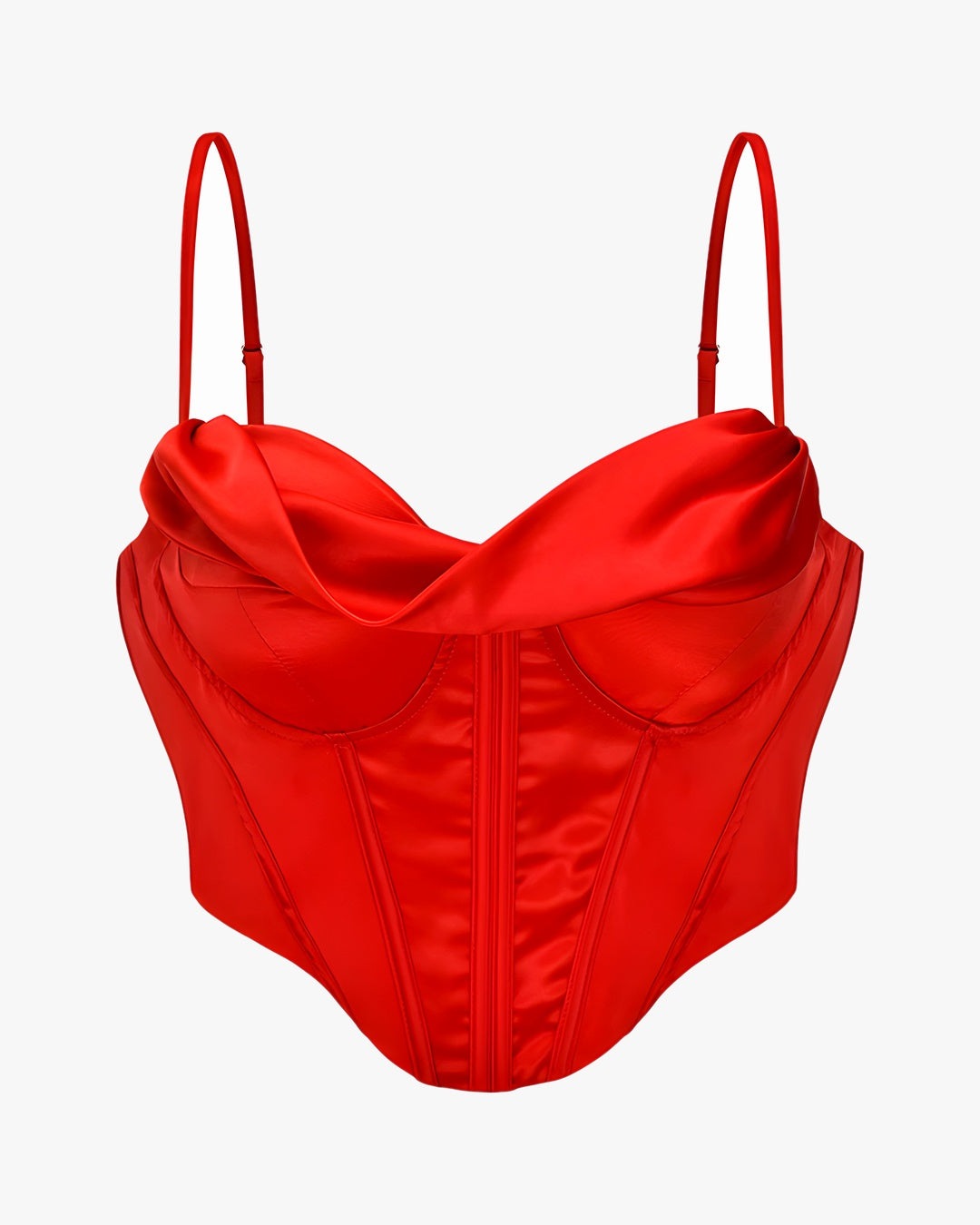 Corset court sur fond studio gris clair, vue 2