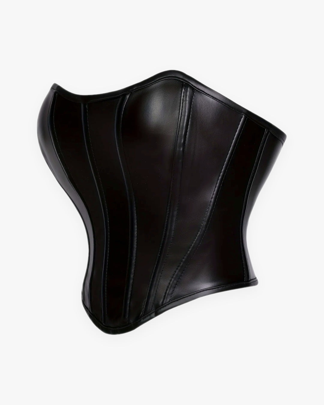 Zoom sur le détail du corset cuir sexy