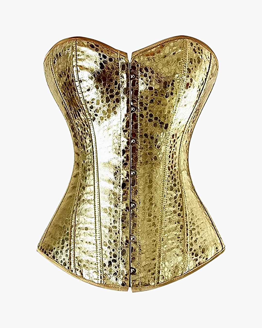Corset doré sur fond studio gris clair