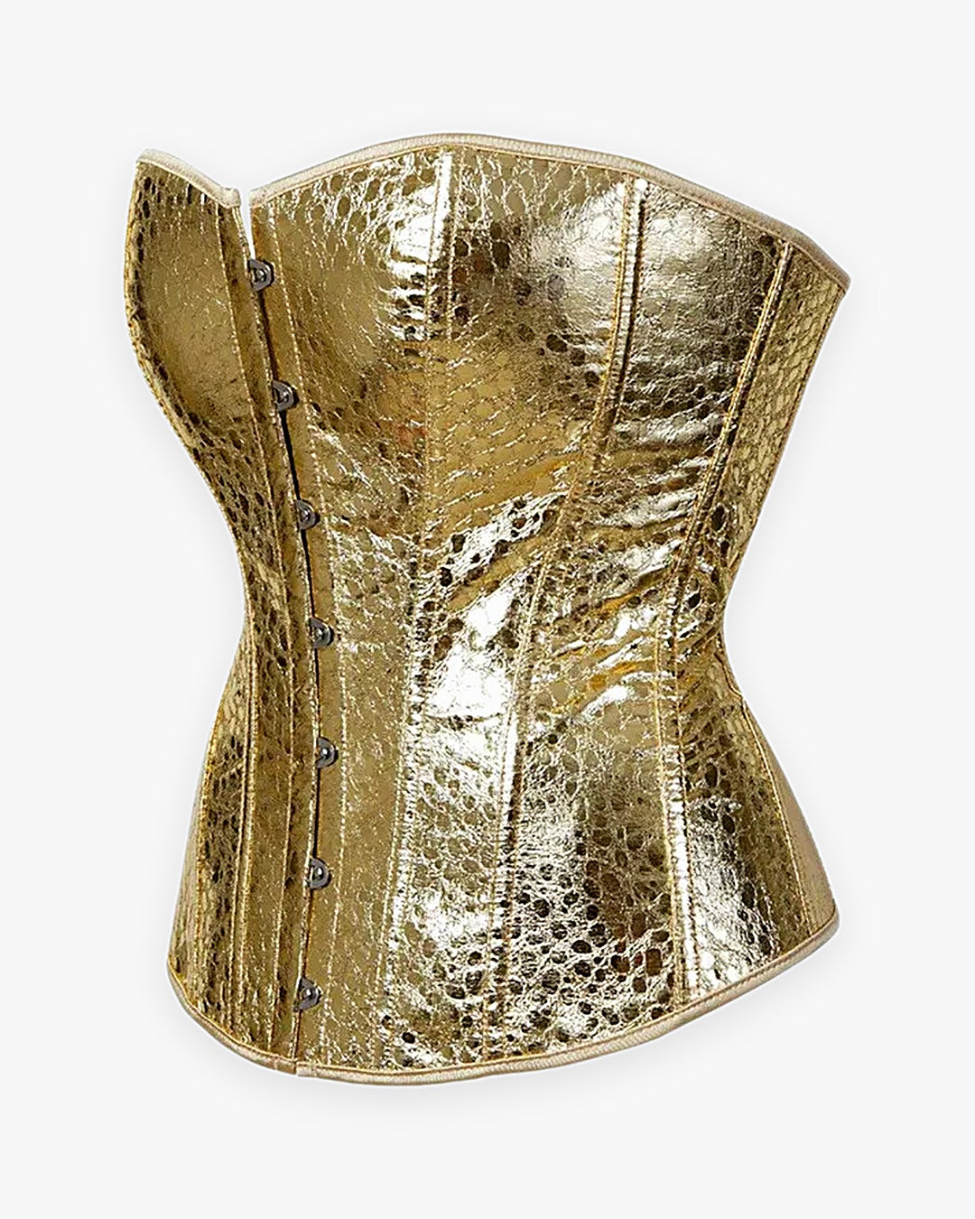 Zoom sur le détail du corset doré