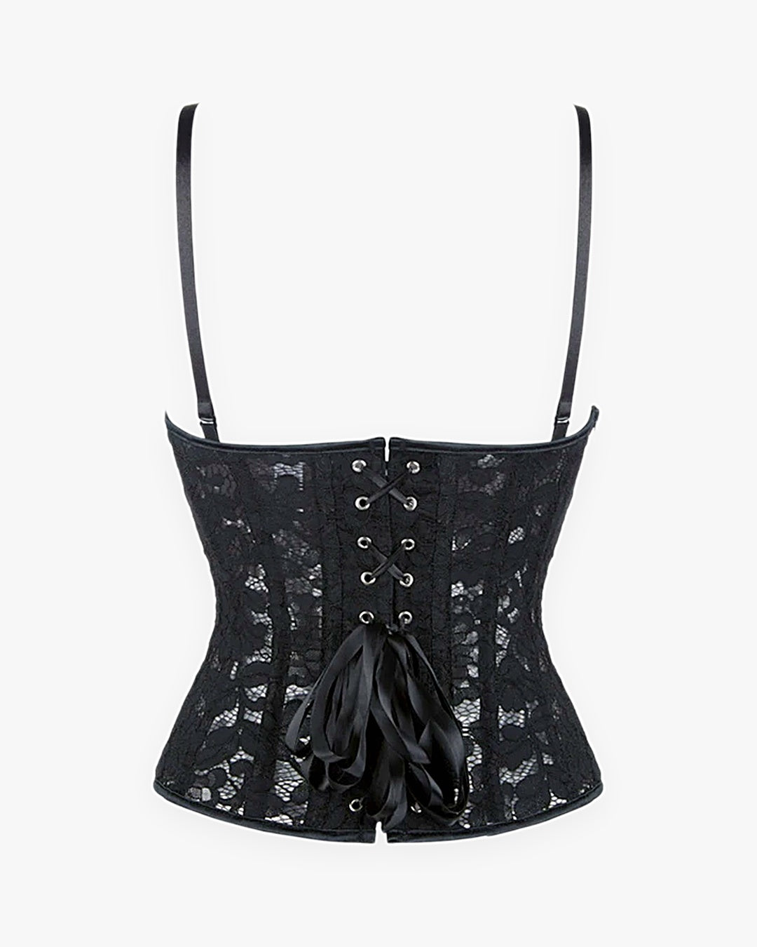 Zoom sur le détail du corset en dentelle