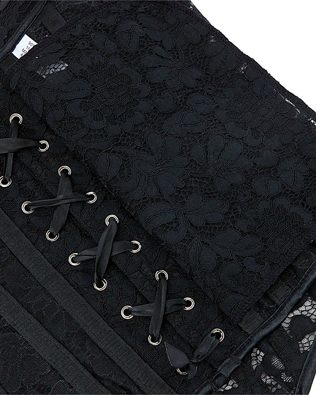 Zoom sur le détail du corset en dentelle, vue 3