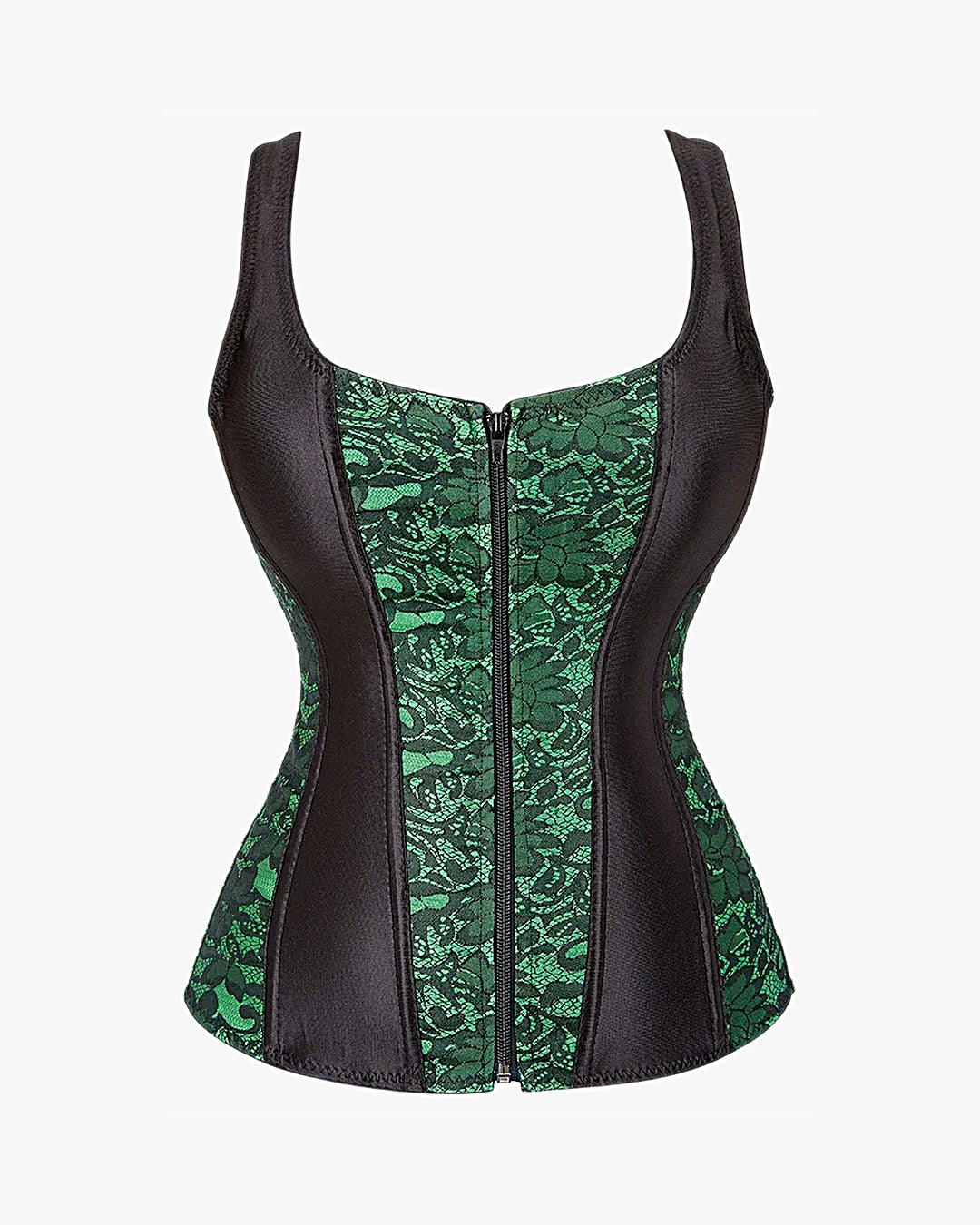 Corset gothique dentelle sur fond studio gris clair, vue 4