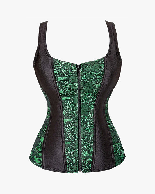 Corset gothique dentelle sur fond studio gris clair, vue 4