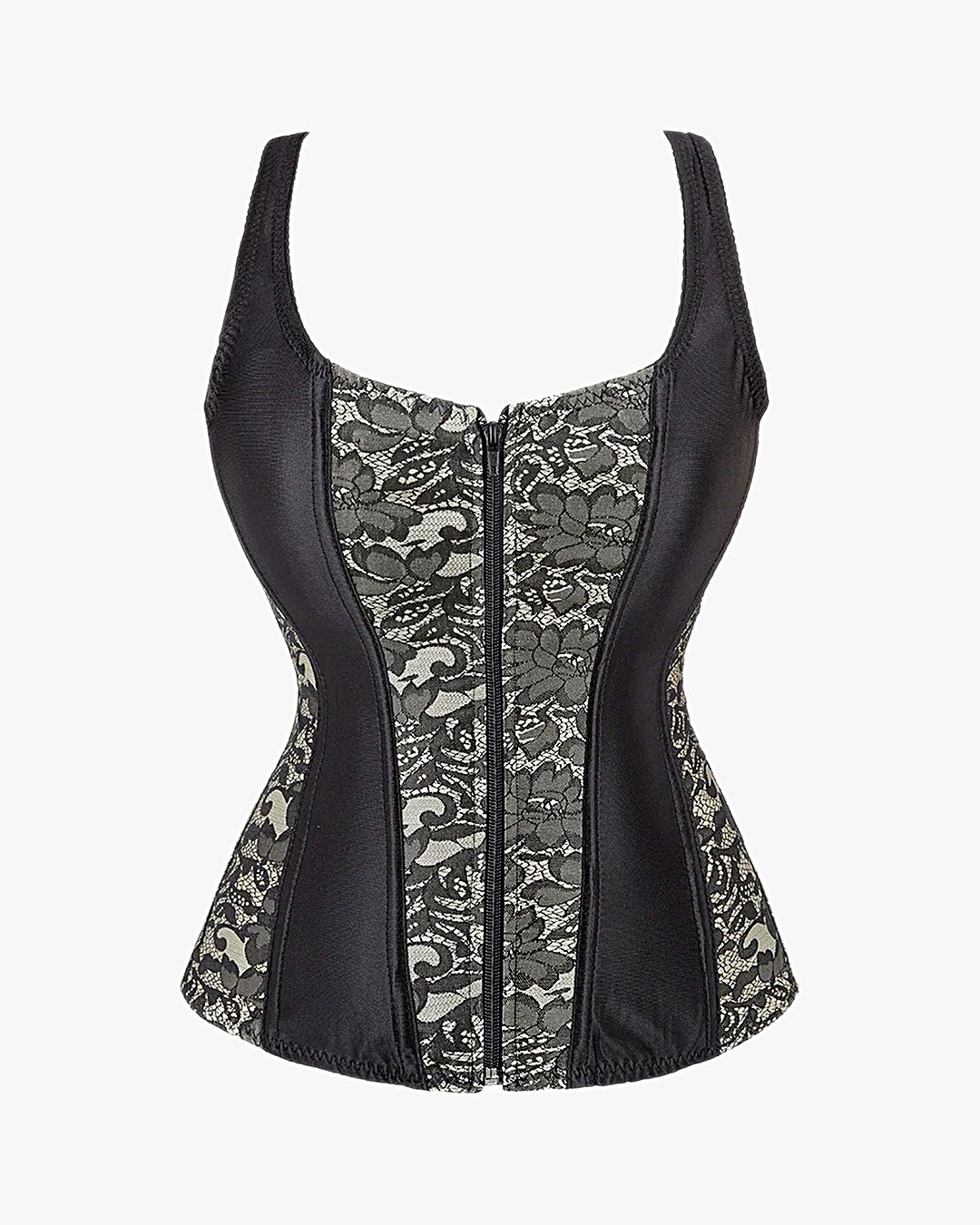 Corset gothique dentelle sur fond studio gris clair, vue 5