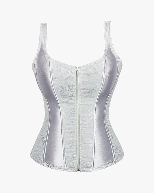 Corset gothique dentelle sur fond studio gris clair, vue 6
