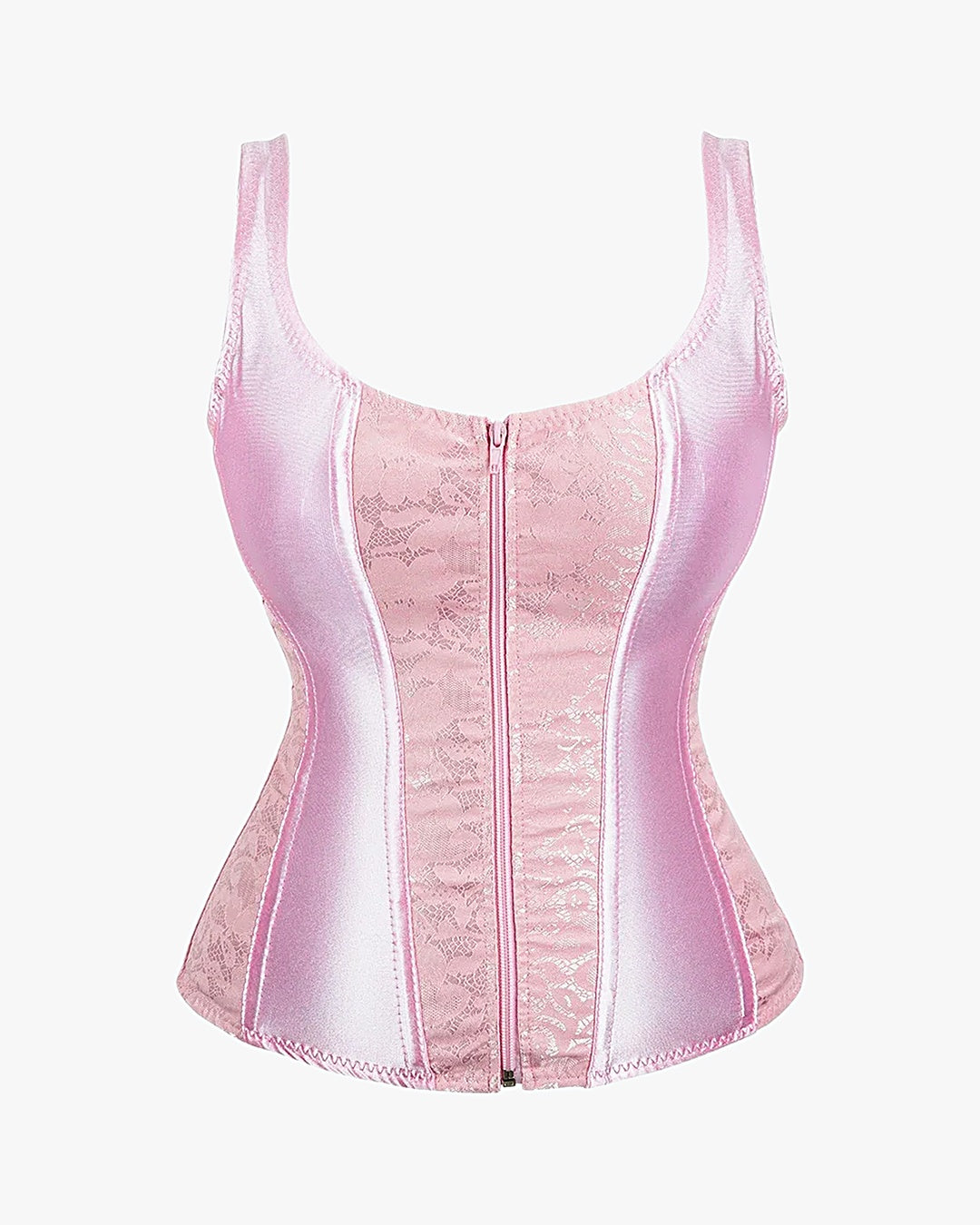Corset gothique dentelle sur fond studio gris clair, vue 7