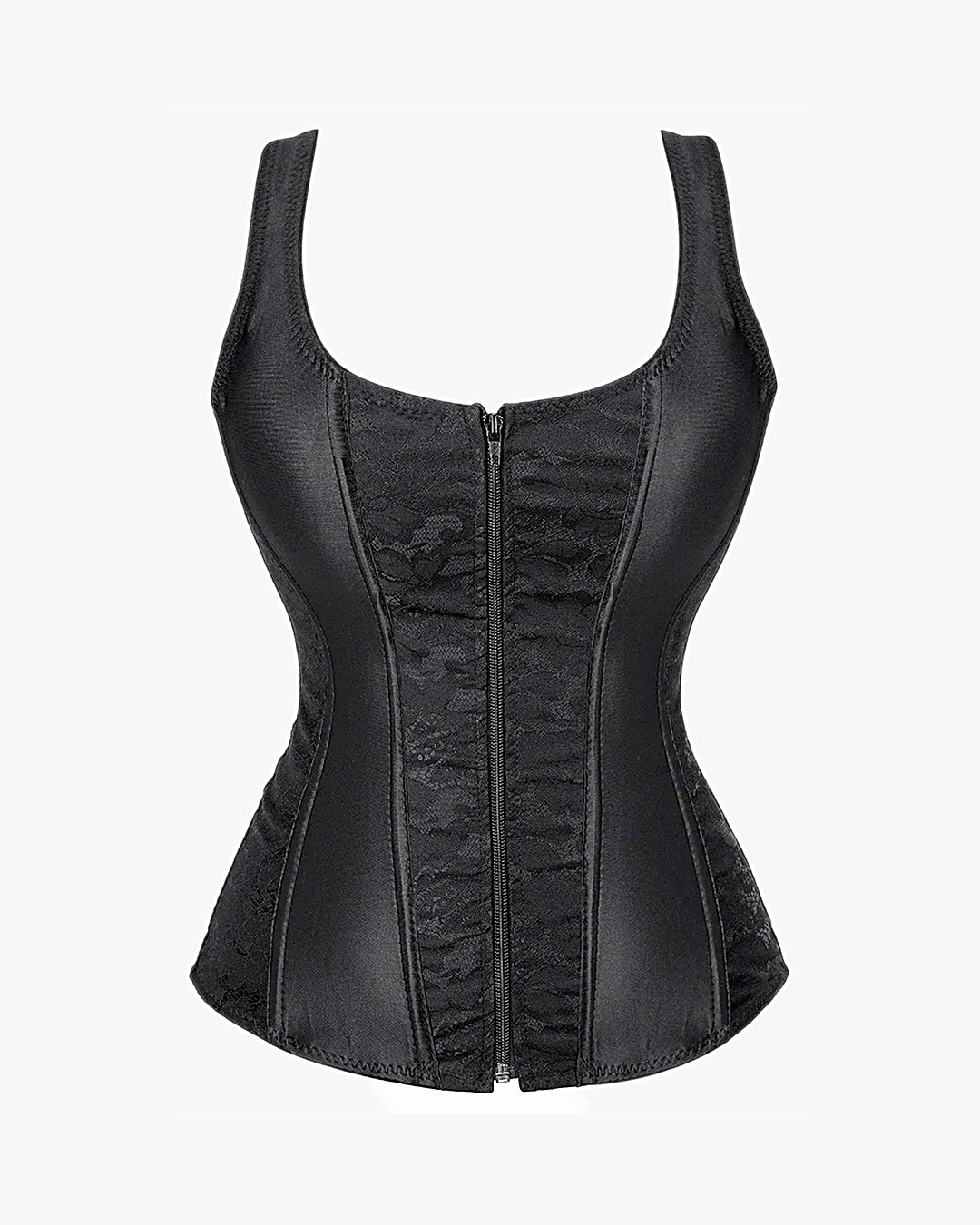 Corset gothique dentelle sur fond studio gris clair, vue 8