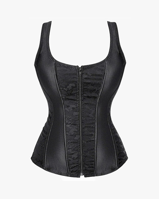Corset gothique dentelle sur fond studio gris clair, vue 8
