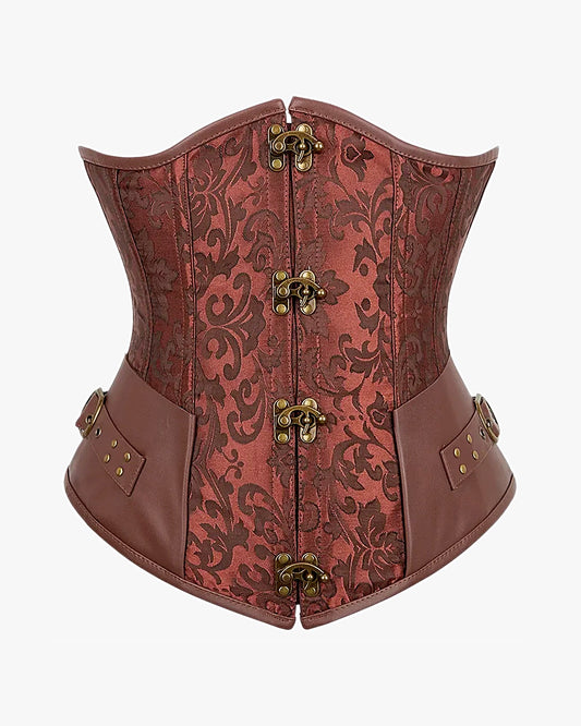 Corset gothique grande taille sur fond studio gris clair, vue 2