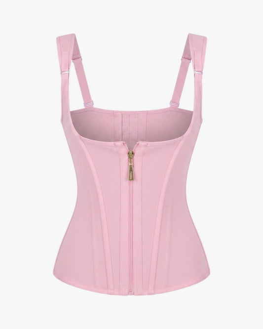 Corset latex minceur sur fond studio gris clair