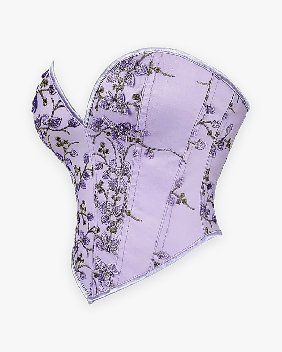Zoom sur le détail du corset lila