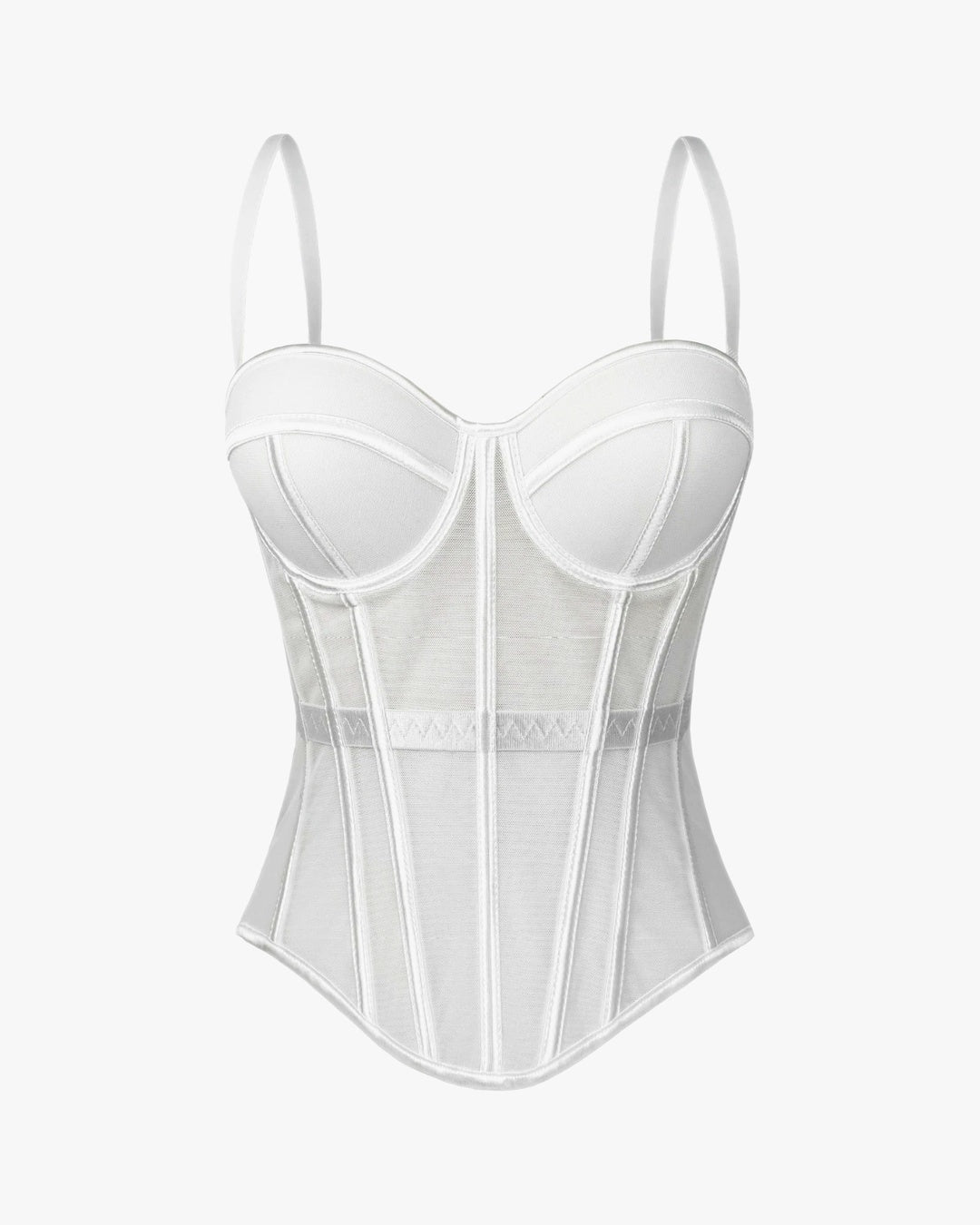 Corset lingerie sur fond studio gris clair, vue 4