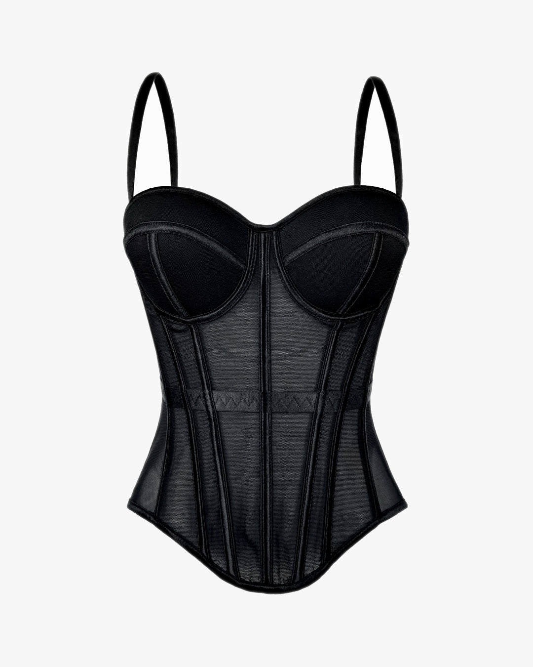 Corset lingerie sur fond studio gris clair, vue 5