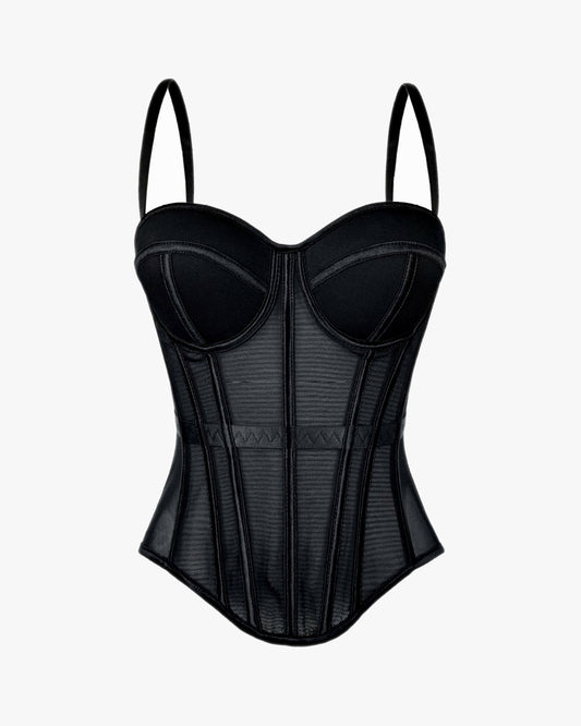 Corset lingerie sur fond studio gris clair, vue 5