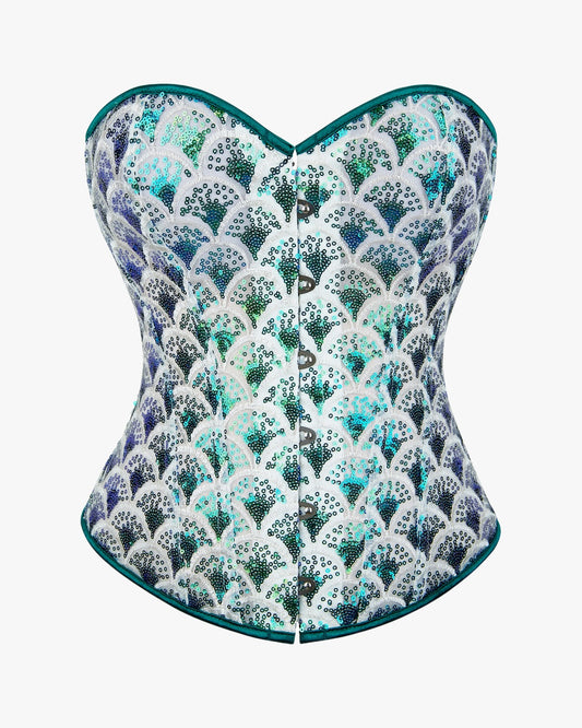 Corset menthol sur fond studio gris clair
