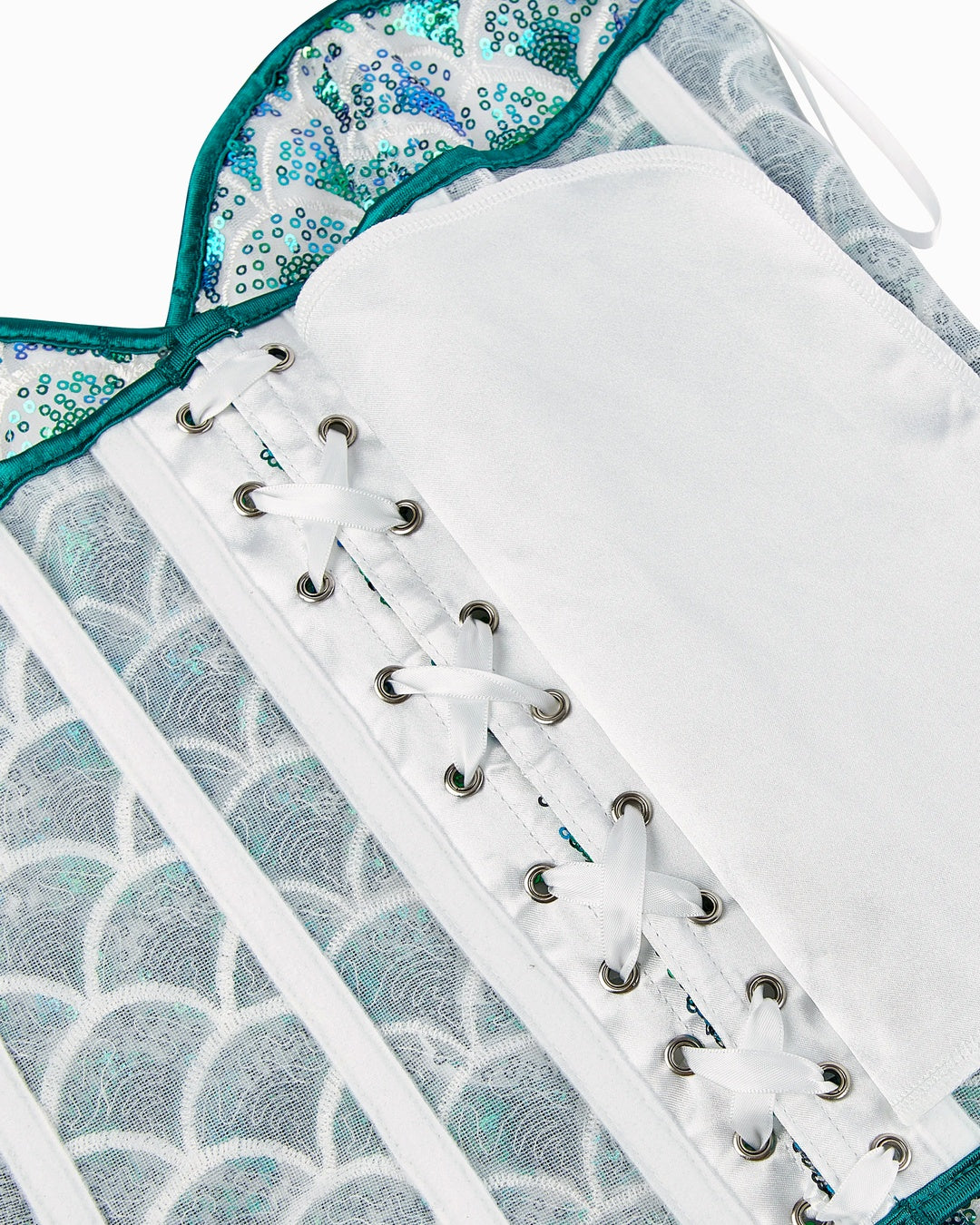 Zoom sur le détail du corset menthol, vue 5
