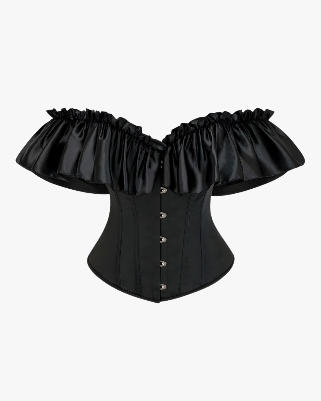 Corset mode sur fond studio gris clair, vue 3