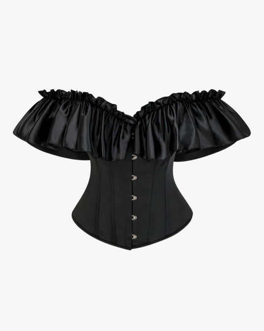 Corset mode sur fond studio gris clair, vue 3